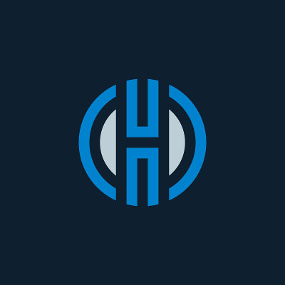 字母H标志设计。H标志矢量插图