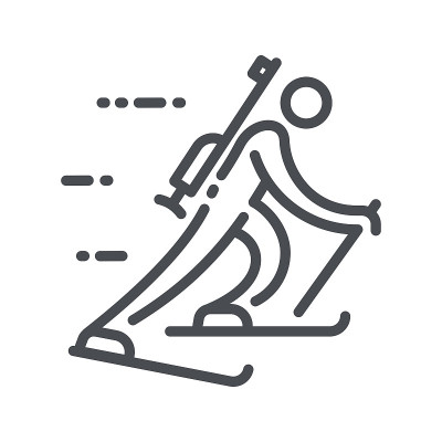 冬季两项比赛标志孤立在透明的背景上。