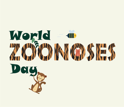 World Zoonoses Day, animals in the jungle with tig