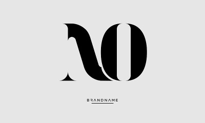 NO或ON字母奢侈标志矢量设计