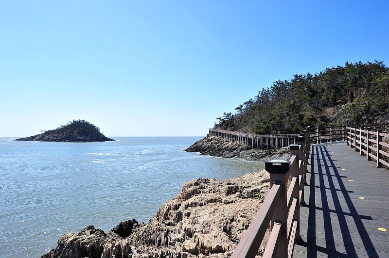 蒙古海滩dulegl在Seonyudo岛，在Gunsan-si，韩国。