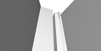 3D插图建筑透视线