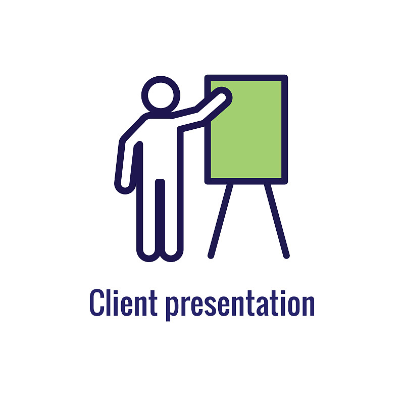 New Business Process Icon, Client Presentation pha