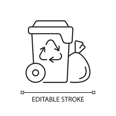 Residential waste collection linear icon