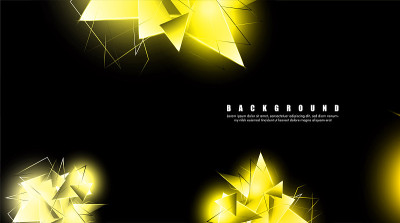 abstract background with glowing gold triangles th