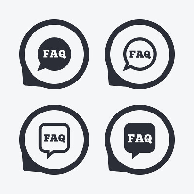 FAQ信息信号。帮助演讲泡沫。