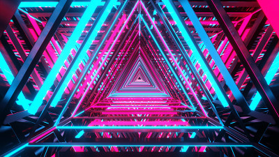 镜像闪亮表面的3D插图