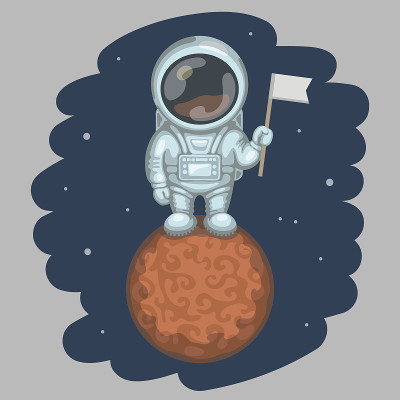 宇航员在红色星球上