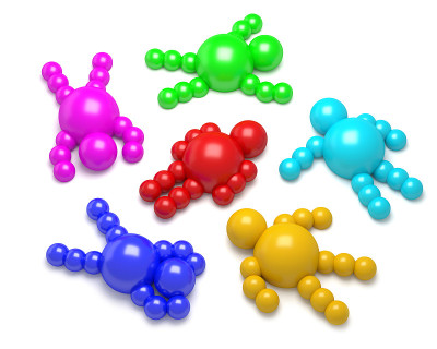 3D抽象多色“Ballman”字符