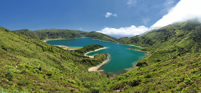 火湖，亚速尔群岛-全景