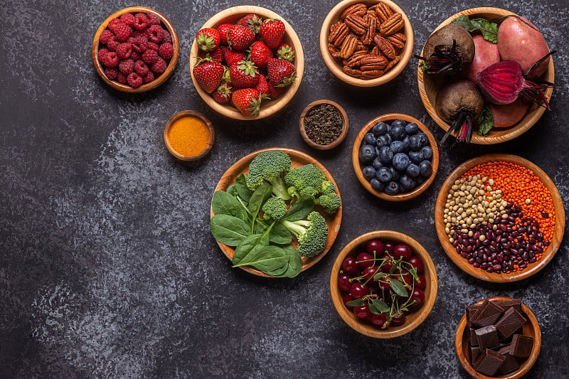 健康的食物富含抗氧化剂