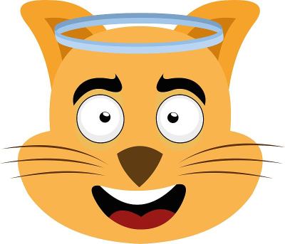 Vector emoticon  illustration cartoon of a cat's h