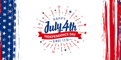 快乐的7月4日，独立日，自1776年以来与烟花星爆和丝带设计的垂直美国垃圾旗背景。矢量插图。