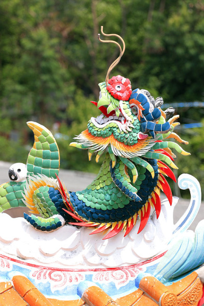 龙鱼结合，中国雕塑。