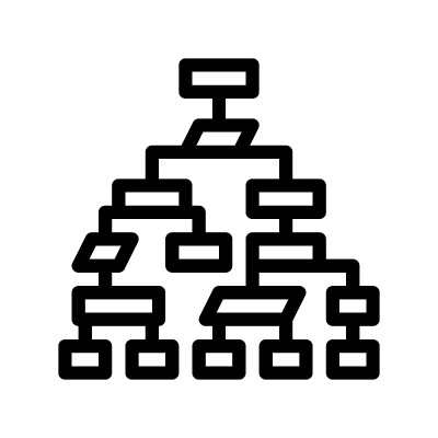 结构计算机系统矢量细线图标