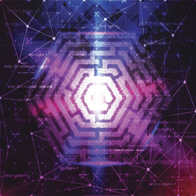 六角迷宫的技术背景设计。矢量插图。