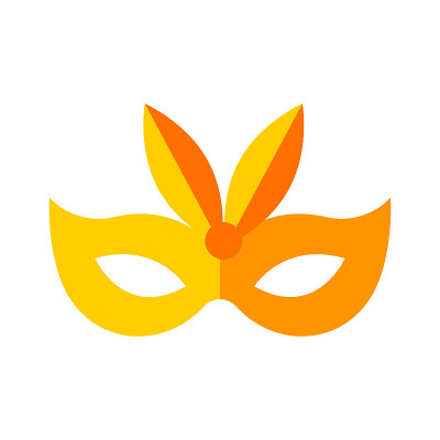 狂欢节面具孤立。矢量插图孤立的白色背景