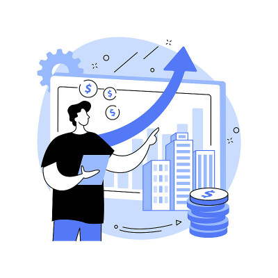 建筑投资抽象概念矢量图。