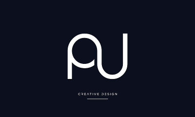 PU，向上字母字母抽象图标标志矢量组合