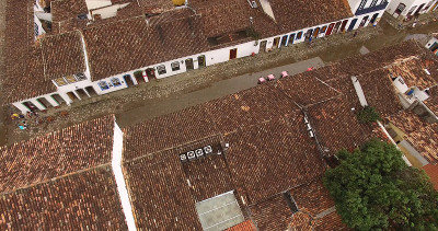 俯瞰殖民地房屋，Paraty，里约热内卢de Janeiro