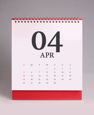 简单的台历2020年4月