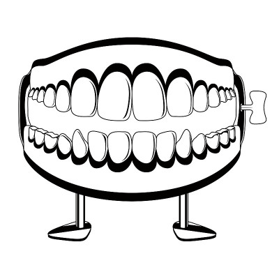 Funny teeth joke silhouette