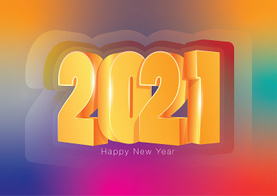 Background 2021 happy new year on a colored backgr