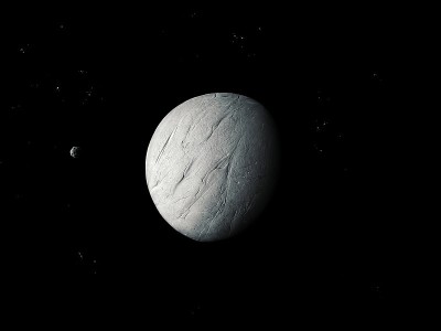 在太空中有小行星和恒星的岩石行星。