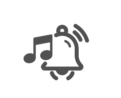 闹钟声音图标。提醒钟音乐标志。向量
