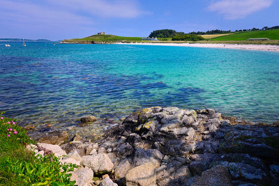废墟海滩，特雷斯科，锡利群岛，康沃尔，英国