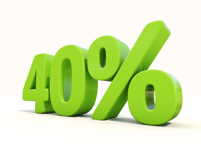 40%百分比率图标上的白色背景
