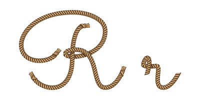 绳子手画字母R