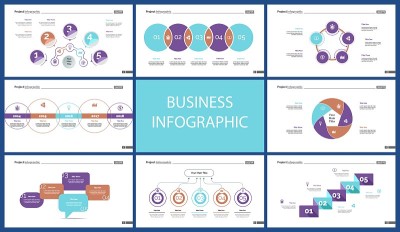 Business infographic presentation slide design set