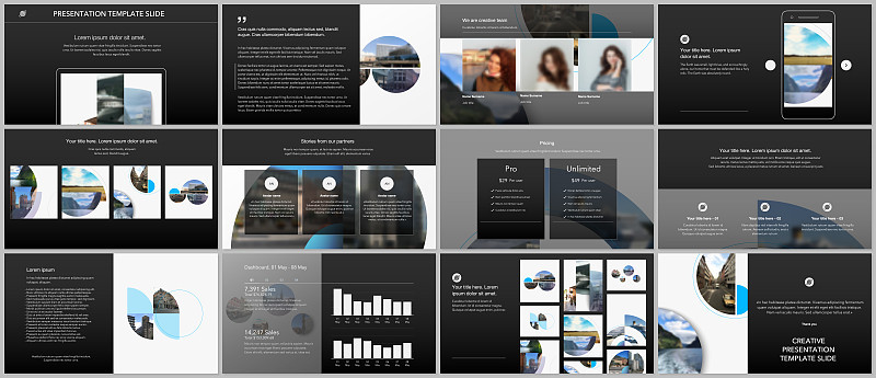 Presentation design vector templates, multipurpose