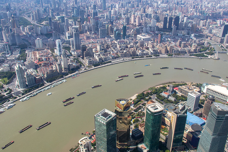 城市景观，上海鸟瞰图