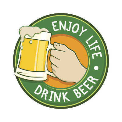 享受生活喝啤酒标签