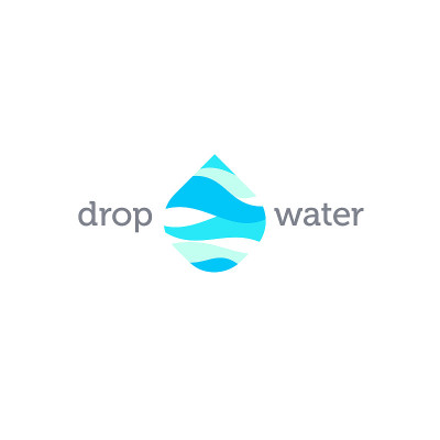 水滴水矢量图标。干净的水,温泉