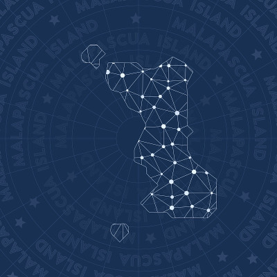 马拉帕斯夸岛网，星座式岛屿地图。