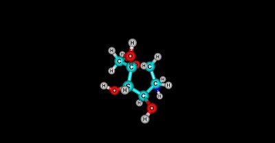 谷氨酰胺在黑色背景上的分子结构