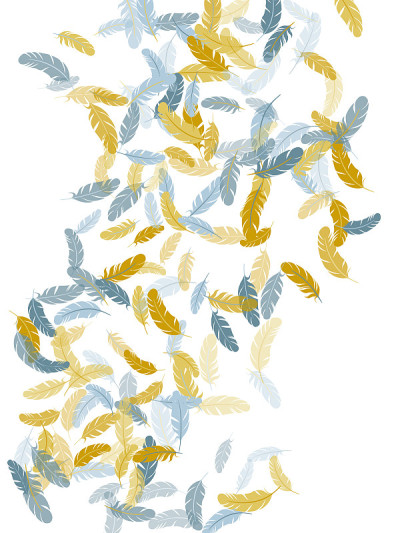 Falling feather elements soft vector design.