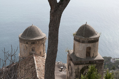 全景从Villa Rufolo在Ravello，阿马尔菲海岸