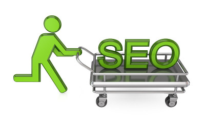 3d小人物推车和大词SEO。