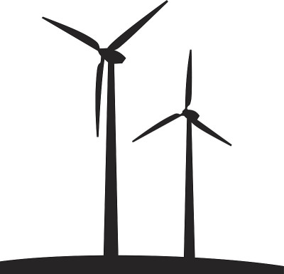 风车。替代能源。矢量插图。
