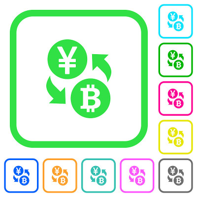 日元比特币兑换货币生动的彩色图标图标