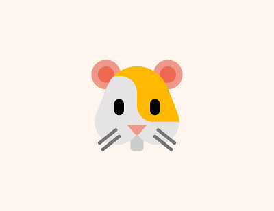 Hamster head vector icon. Isolated Hamster face em