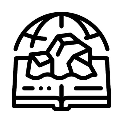 冰川学图标矢量大纲插图