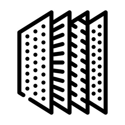 结构过滤器线，图标，矢量插图平坦