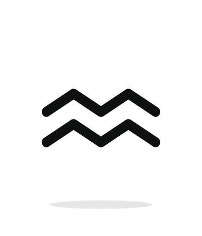 水瓶星座图标上的白色背景。