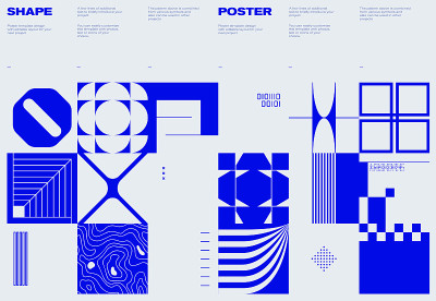 Swiss Poster Design Template With Abstract Geometr