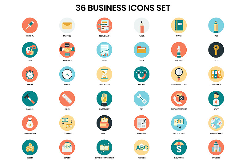 Business icons set for business